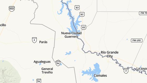mapa de la ciudad de Nueva Ciudad Guerrero