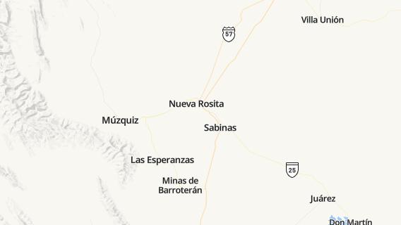 mapa de la ciudad de Nueva Rosita