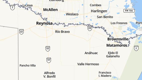 mapa de la ciudad de Rio Bravo