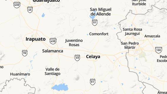 mapa de la ciudad de Santa Cruz de Juventino Rosas