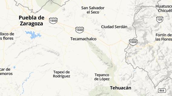 mapa de la ciudad de Tecamachalco