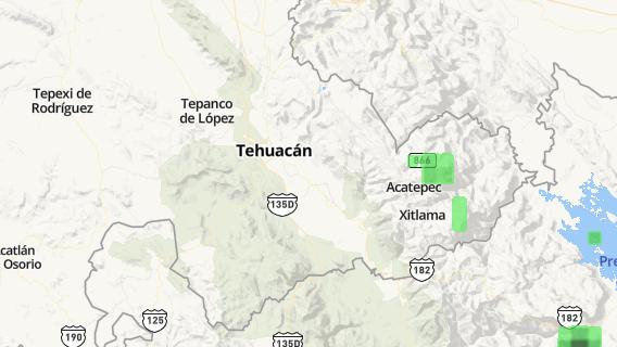 mapa de la ciudad de Tehuacan