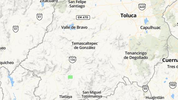 mapa de la ciudad de Temascaltepec de Gonzalez