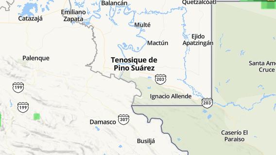 mapa de la ciudad de Tenosique de Pino Suarez