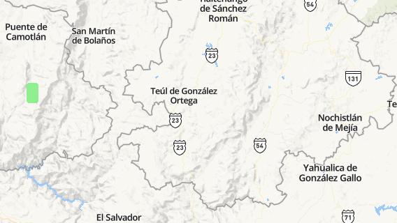 mapa de la ciudad de Teul de Gonzalez Ortega