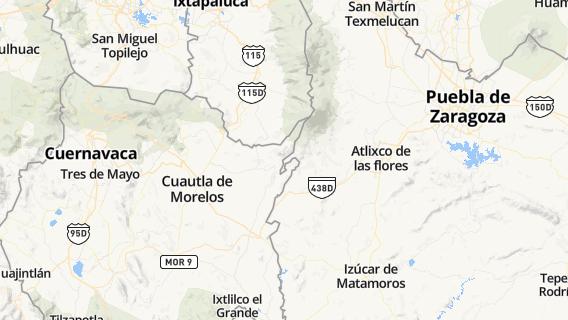 mapa de la ciudad de Texcala