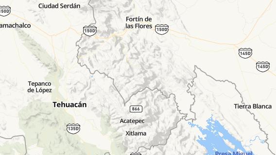 mapa de la ciudad de Texhuacan