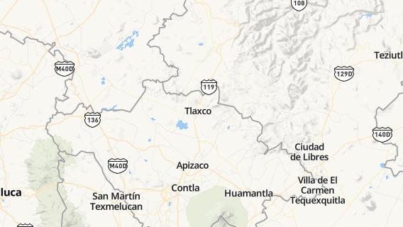 mapa de la ciudad de Tlaxco