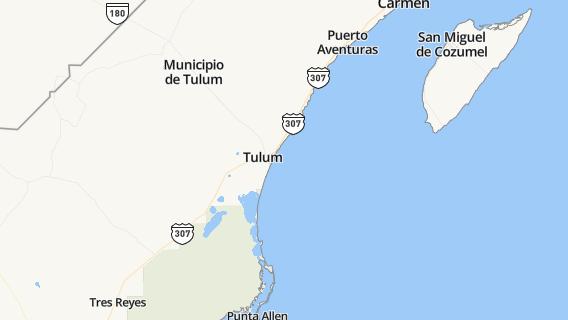 mapa de la ciudad de Tulum