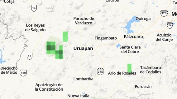 mapa de la ciudad de Uruapan