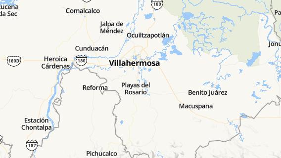 mapa de la ciudad de Villahermosa