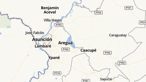 mapa de la ciudad de Aregua