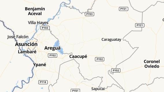 mapa de la ciudad de Caacupe