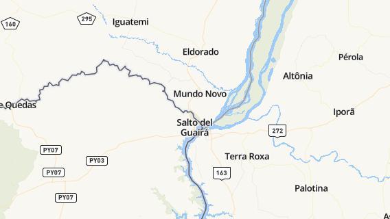 mapa de la ciudad de Salto del Guaira
