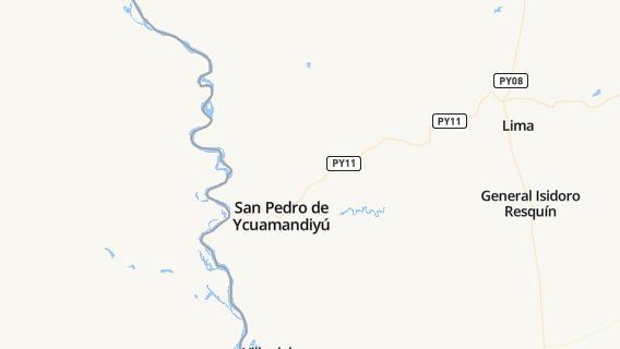 mapa de la ciudad de San Pedro de Ycuamandiyu