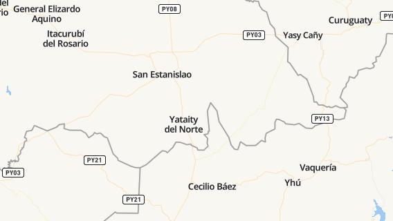 mapa de la ciudad de Yataity del Norte