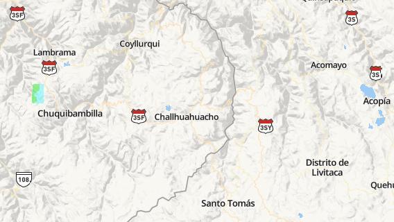 mapa de la ciudad de Challhuahuacho