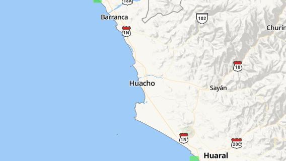 mapa de la ciudad de Huacho