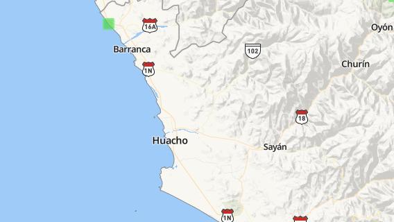 mapa de la ciudad de Huaura