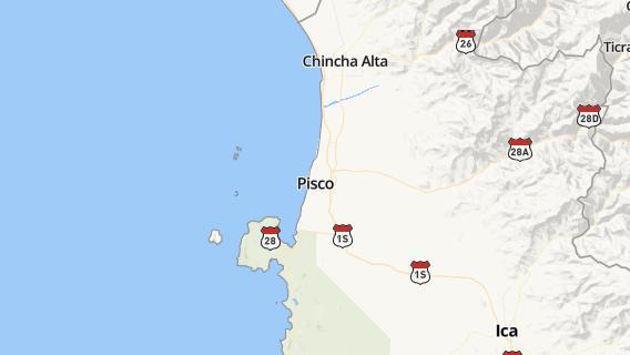 mapa de la ciudad de Pisco