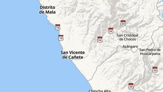mapa de la ciudad de San Vicente de Canete