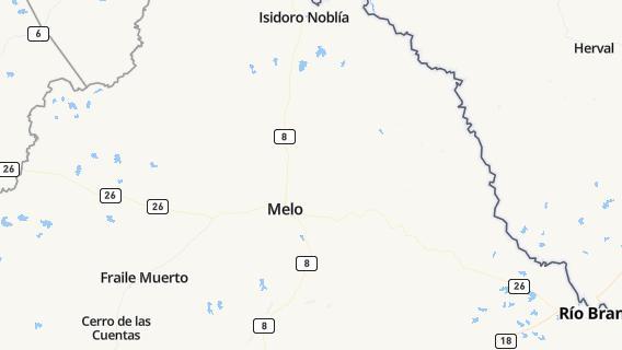 mapa de la ciudad de Melo
