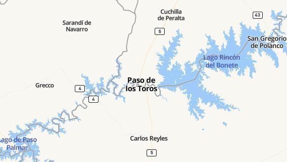 mapa de la ciudad de Paso de los Toros