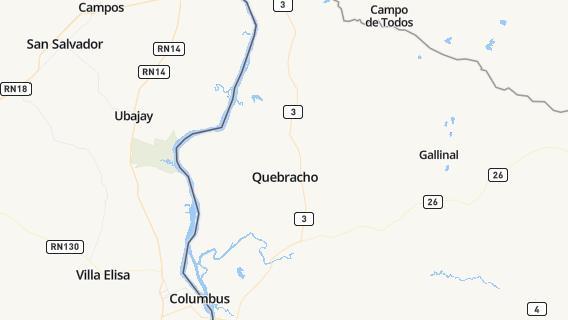mapa de la ciudad de Quebracho