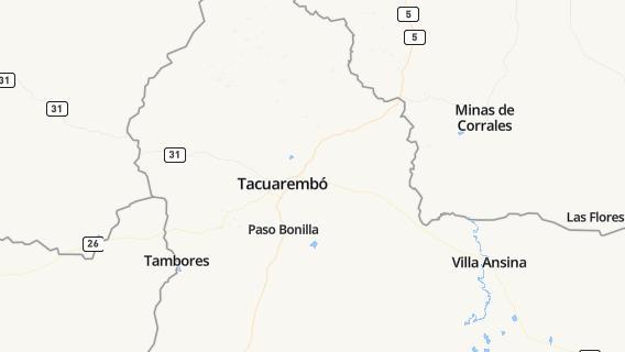 mapa de la ciudad de Tacuarembo