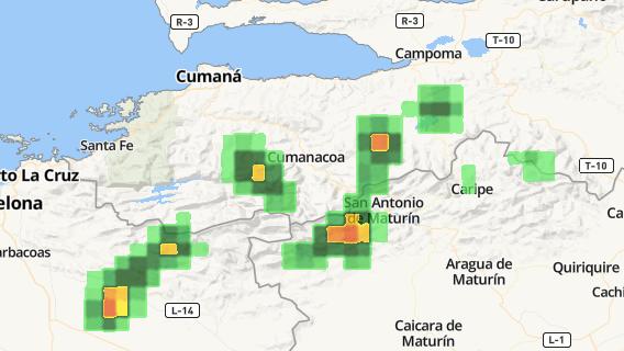 mapa de la ciudad de Cumanacoa