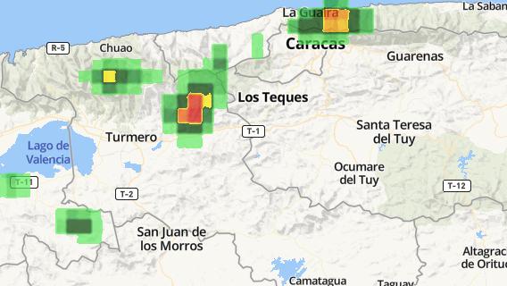 mapa de la ciudad de Las Tejerias